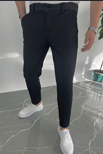 thesunfyre Men's Italian Cut Slim Fit-Extra Slim Fit Quality Stretchy Lycra Ankle Length Fabric Trousers