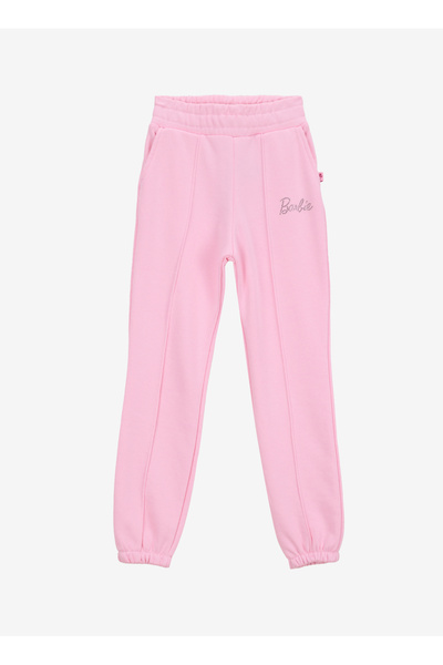 Barbie Lastikli Paça Pembe Kız Çocuk Eşofman Altı BRB5WG-EA6046