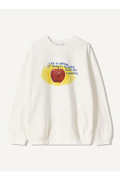 Disante سويت شيرت نسائي كبير الحجم مطبوع عليه LIFE IS UNFAIR – ياقة دائرية، 3...