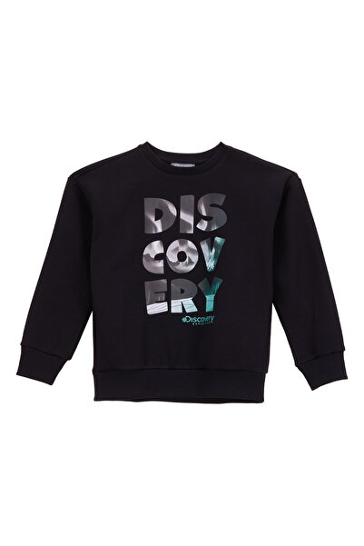 Discovery Expedition Baskılı Erkek Çocuk Siyah Sweatshırt D5WB-SWT3020