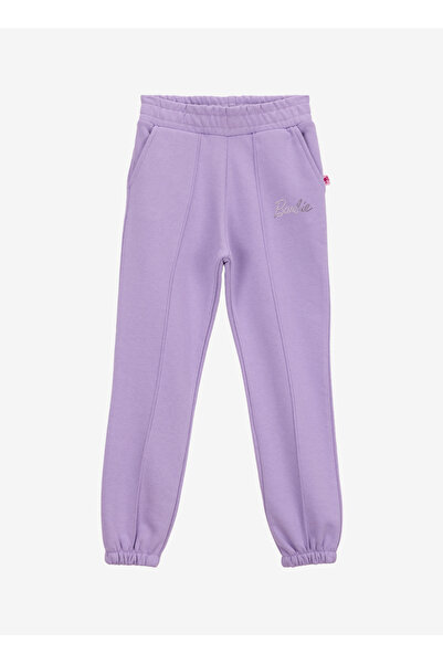 Barbie Lastikli Paça Lila Kız Çocuk Eşofman Altı BRB5WG-EA6046