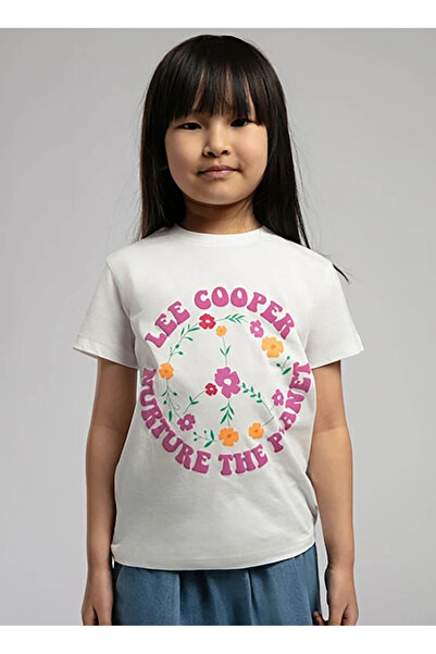 Lee Cooper Printed Ecru Girl's T-Shirt 252 Lcg 242001