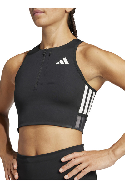 adidas JN7162 ADIZERO CROP W Siyah Dar Düz Kadın Atlet