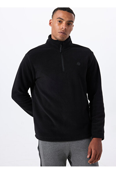 Discovery Expedition Siyah Erkek Fermuarlı Yaka Basic Fit Polar Sweatshırt D5WM-SWT3300