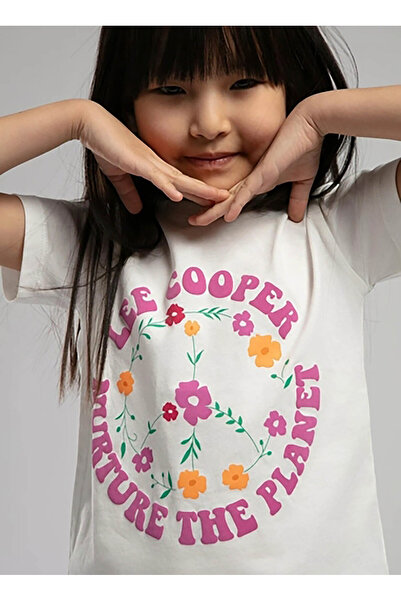 Lee Cooper Printed Ecru Girl's T-Shirt 252 Lcg 242001