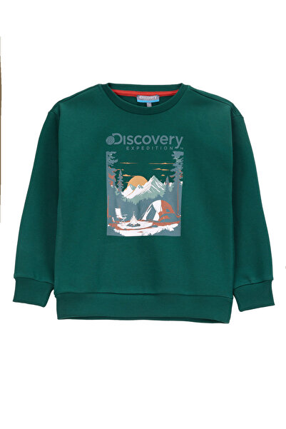 Discovery Expedition Baskılı Erkek Çocuk Koyu Yeşil Sweatshırt D5WB-SWT3044