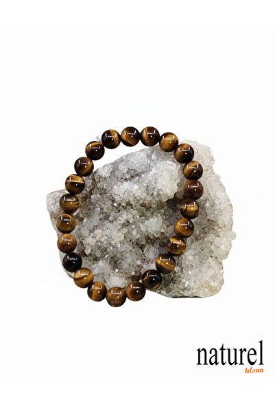 Naturel Tılsım Kaplangözü 8mm Doğal Taş Bileklik