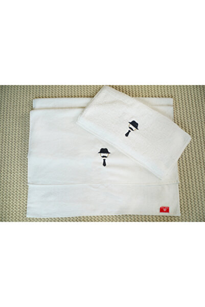 MEŞELİ TEKSTİL Чоловічий вишитий рушник для ванної кімнати та рушник для рук, 100% бавовна, гігієнічний