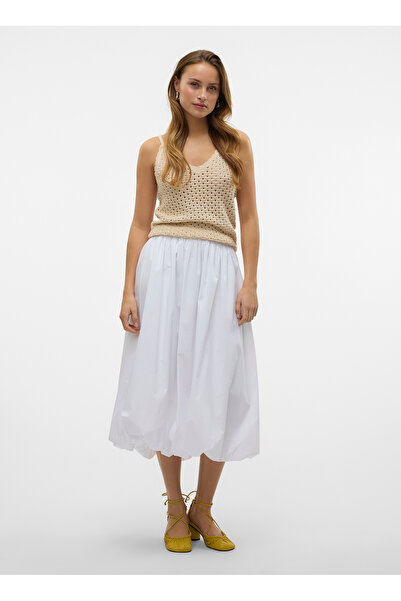 Vero Moda Vero Moda V Yaka Normal Krem Kazak Kadın VMREGINA SL V-NECK TOP