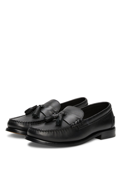 Tommy Hilfiger Černé pánské klasické boty HILFIGER TASSEL LTH LOAFER