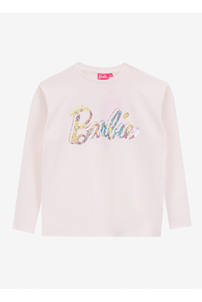 Barbie Baskılı Ekru Kız Çocuk T-Shirt BRB5WG-TST6020
