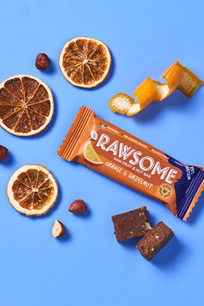 Rawsome Portakal Ve Fındıklı Glutensiz Ve Vegan Yüksek Proteinli Bar 40g X 16 Adet