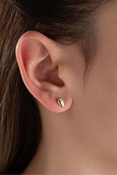 Silvano Jewelry 925 Ayar Gold Damla Gümüş Küpe