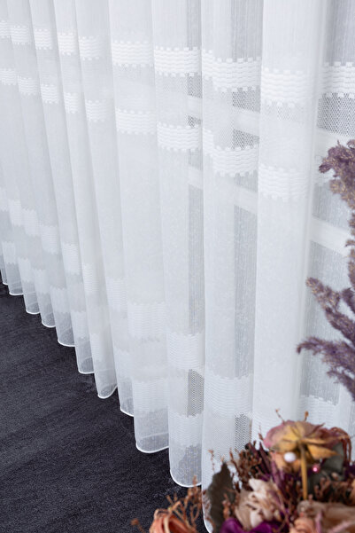 Brillant Tulle Curtain Brode 140X280 cm Sik Pleated Draped Cunda Tulle Curtain