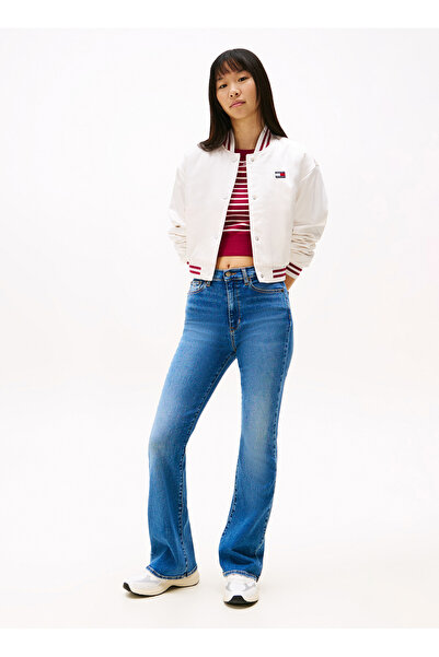 Tommy Jeans Yüksek Bel Düz Paça Standart Koyu Mavi Kadın Denim Pantolon DW0DW206541A5