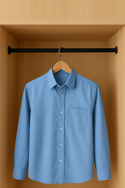 ShopyTime Dolap Içi Siyah Askı Borusu 50 cm Uzunluk 2 Adet Flanş + Vidaları