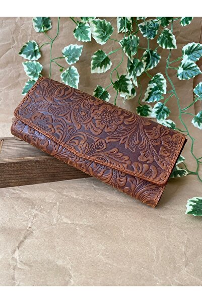 ALESTA LEATHER (Name Written) Handmade Genuine Leather Women's Portfolio Wallet with Phone Compartment