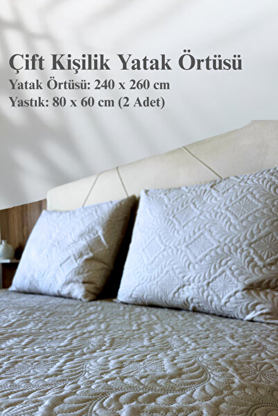 RKT Tekstil Çift Kişilik Yatak Örtüsü Kapitoneli