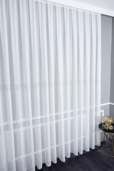 Payidar Salon Oda Yatak Odası Düz Avangard Brillant Yeni Sezon 2025 1/3 Sık Pile Tül Perde BİRCE