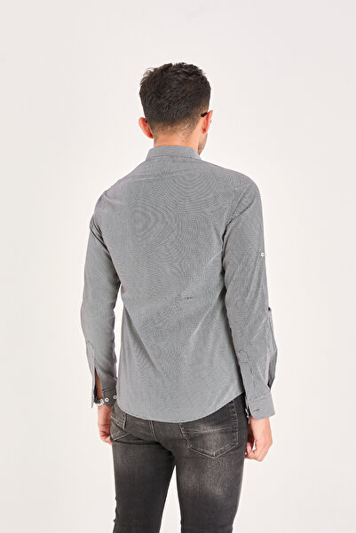 jack carisma Чоловіча сорочка з принтом LACİ PUANTİYE, поплін, бавовна, лікра, slim fit