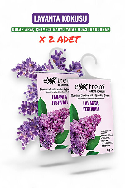 EXXTREM Lavanta Dolap ve Çekmece Kokusu | 2 Adet - Doğal Esanslı - Güve ve Ne...