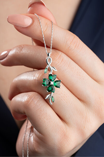 Silvano Jewelry 925 Ayar Gümüş Dönen Çiçek Kolye