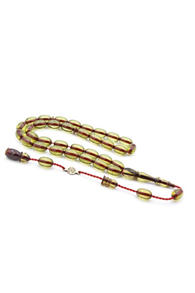 Murty99 Зелени пресовани кехлибарени молитвени мъниста с бадемов шлиф, подпис...