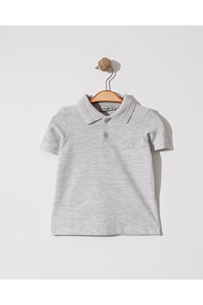 YUSALİ TRIOCĂ DE Școală CU Mânecă Scurtă, Gât Polo, CULOARE GREY