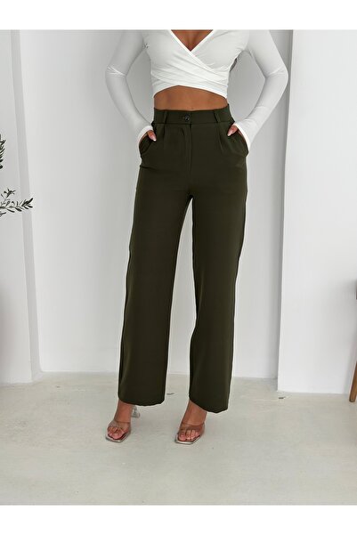 Brantu Women's Elastic Waist Lycra High Waist Palazzo Pants