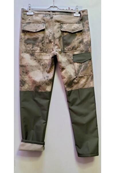 BeyzDenim Αδιάβροχο παντελόνι ερημιάς χακί φλις, παντελόνι κυνηγιού, παντελόνι πεζοπορίας, μεγάλο μέγεθος