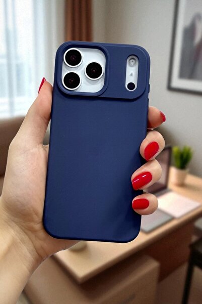 KVK PRİVACY Apple iPhone 17 Pro Uyumlu – Lacivert Lansman Liquid Silikon Kılı...