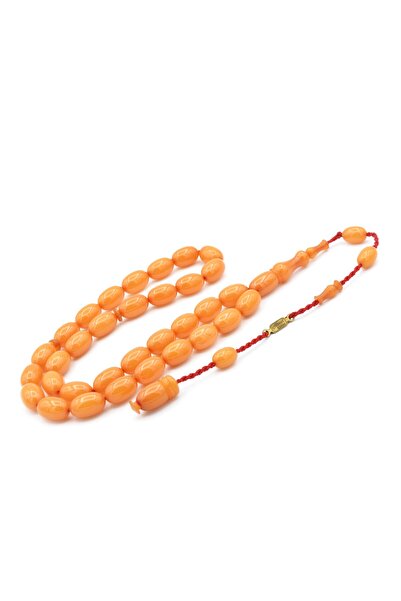 Murty99 Ahmet Emin Signed Almond Cut White Squeezed Amber Prayer Beads
