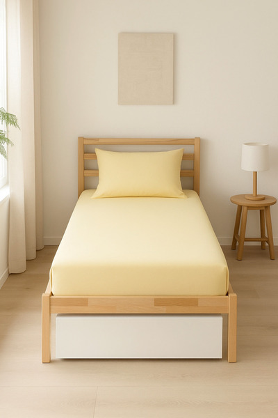 Madame Home طقم ملاءات سرير فردي 100*200 سم مع غطاء وسادة 50*70 سم وعمق زاوية 33 سم، 90% قطن