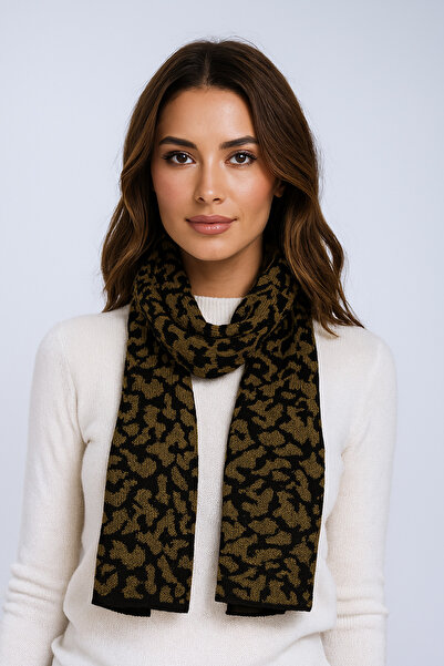 Sebir Moda Πλεκτό κασκόλ με λεοπάρ σχέδιο