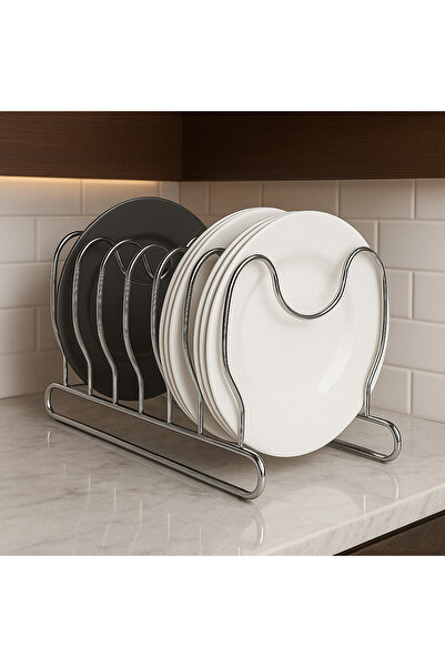 Feronyahome & Garden Organizator cromat din metal pentru tigăi și capace de oale, suport din metal pentru masă de tăiat  și capace TPRSS24AE00011