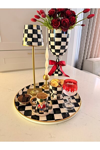 AKS SANAT Metal Damalı Tepsi