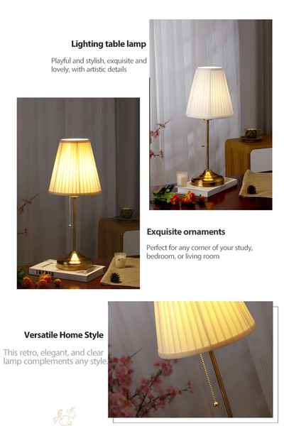 Generic مصباح طاولة DIDA بإضاءة دافئة معدنية أبيض/ذهبي 55 سم قطعة واحدة