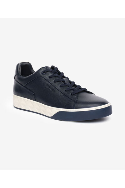 Greyder Men's Navy Blue Genuine Leather Sneaker Shoes 5K1Sa13293