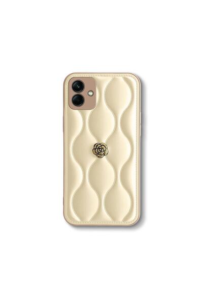Zebana Samsung Galaxy A06 Compatible Case Zebana Camellia Leather Case Beige