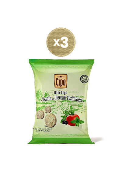 Çipo Zeytin Ve Mevsim Yeşillikleri Çeşnili Pirinç Patlağı 60 G X 3 Paket (GLÜ...