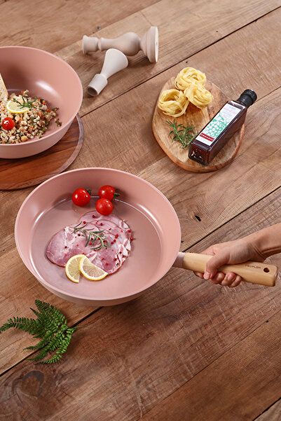 NEOFLAM Blossom Alüminyum Döküm Tava 28Cm, Pembe