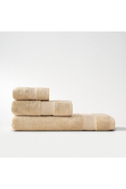 Ecocotton Auraline 3-Piece Towel Set - 100% Organic Cotton, Light Beige