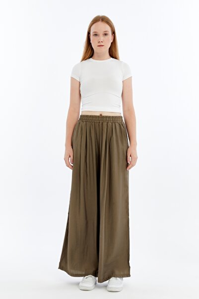 Maison La Femme Women's Trousers Tansel Fabric High Waist Wide Leg