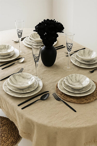 Kütahya Porselen Nano Mermer Yemek Takımı 6 Kişilik 24 Parça NNTS24Y2893313