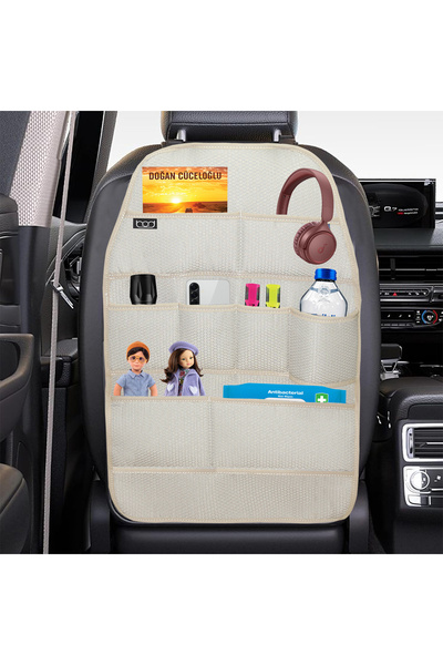 Bod Eva Serisi Koltuk Arkası Düzenleyici Araç Içi Organizer Bej