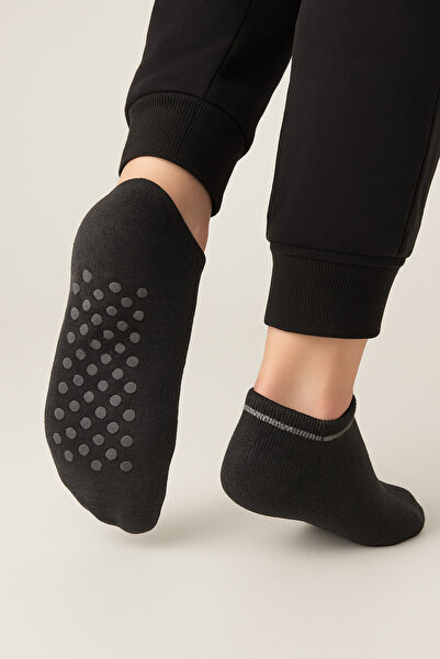 shefox 3 чифта дамски памучни чорапи с ABS печат, неплъзгащи се