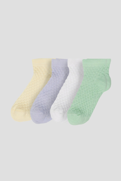 Defne Baby 4 أزواج من الجوارب القطنية الصيفية للفتيات والأطفال