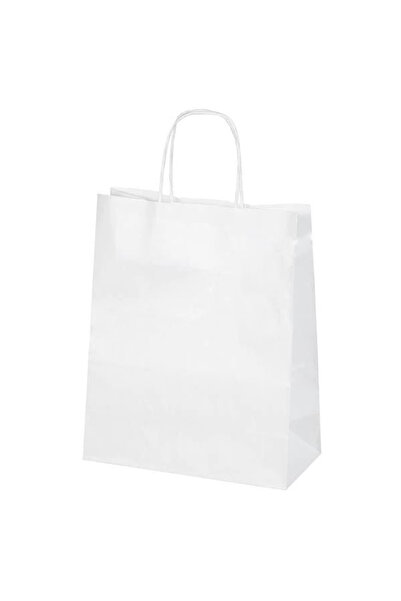 Elif mağazacılık Kraft Bag White 25x12x31 25 Pieces