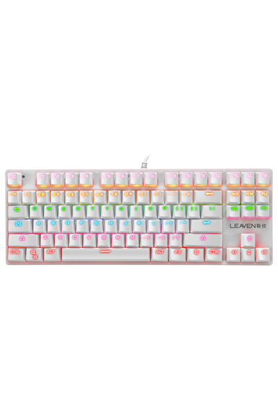 Leaven K550 Mekanik Oyuncu Klavyesi -Değiştirilebilir Switch- Rainbow RGB Aydınlatma-87 Tuş - Brown Switch