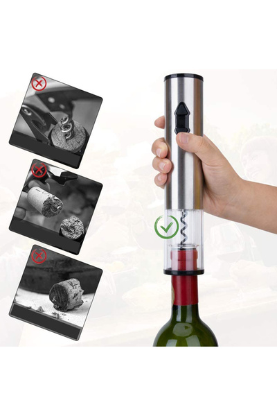 awwaline Set electric corkscrew and wine accessories, awwaline, black, 4 pieces